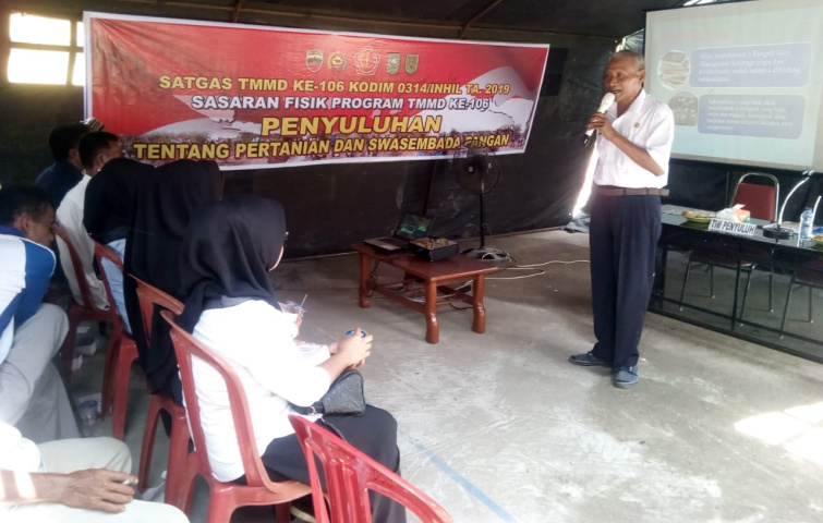 Satgas TMMD ke-106 Kodim 0314/Inhil Gelar Penyuluhan Pertanian dan Perkebunan