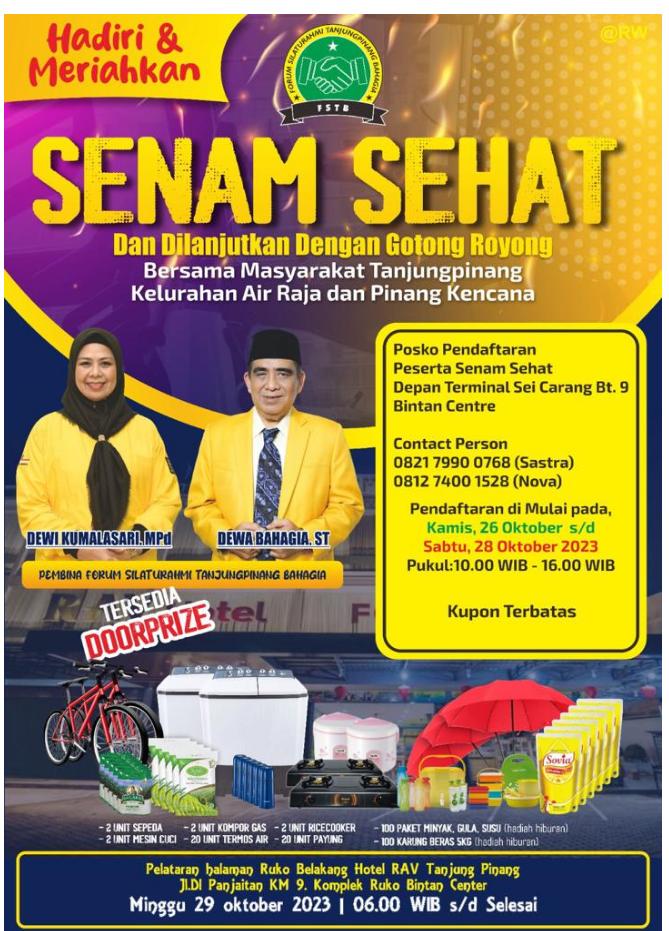 FSTB kembali Gelar Senam Sehat Bersama Masyarakat