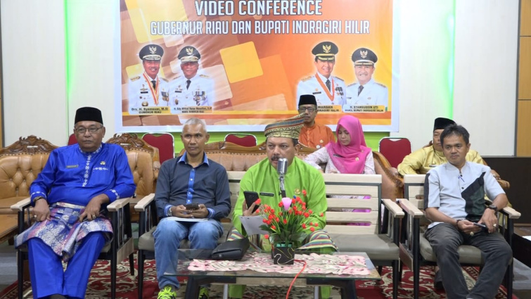 Sekda Inhil Ikuti Vicon Pemilu 2019