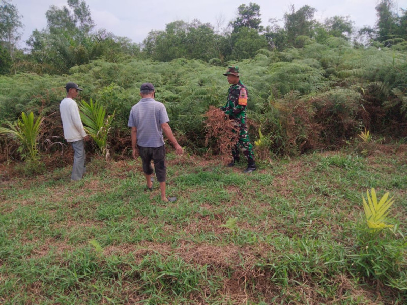 Peninjauan Wilayah Binaannya Dilakukan Sertu Sugianto Demi Mencegah Karhutla