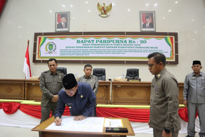 Pemkab dan DPRD Inhil Sepakati Nota Kesepakatan KUA dan PPAS TA 2020