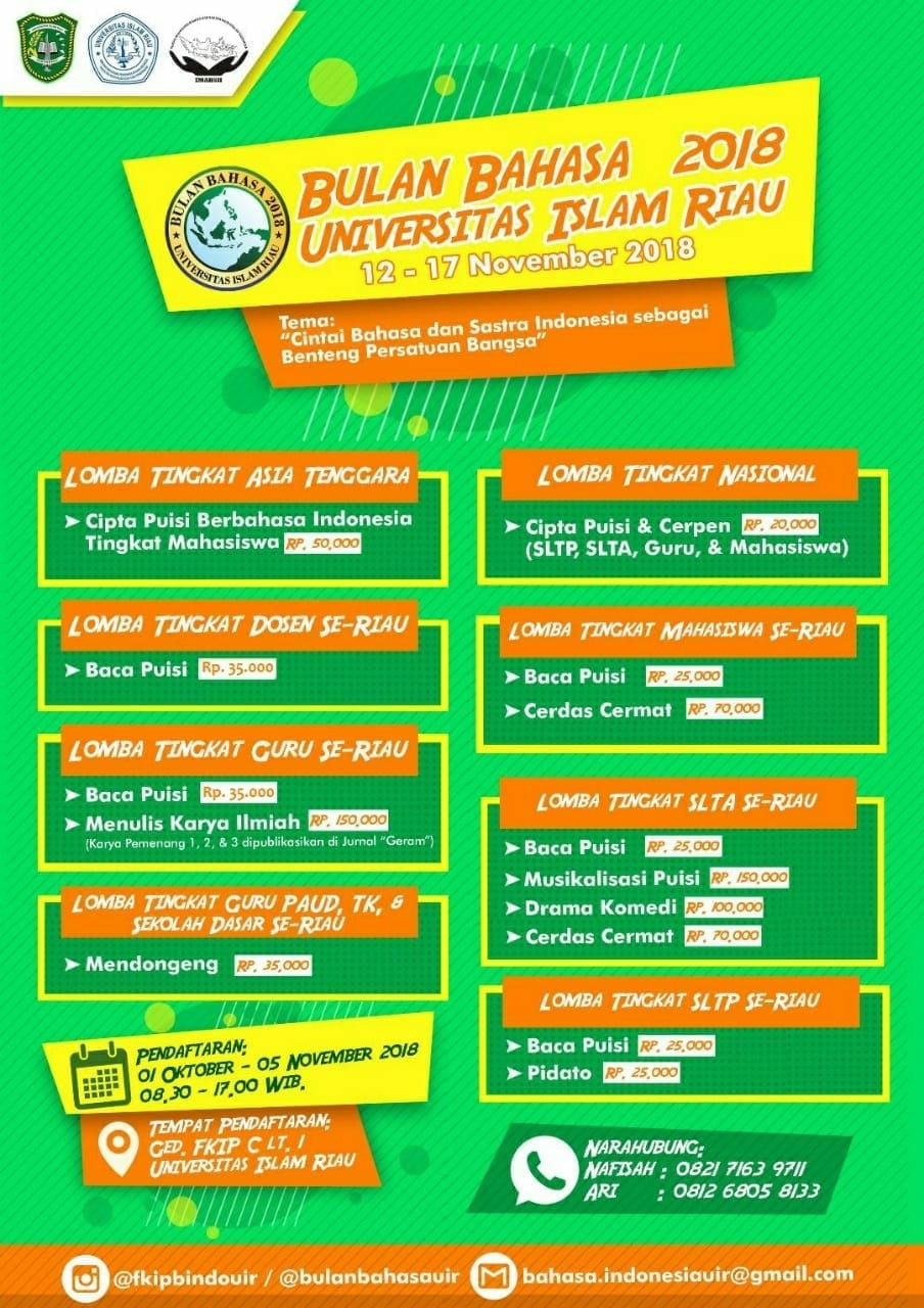 HIMA PBSI FKIP UIR Gelar Bulan Bahasa 2018