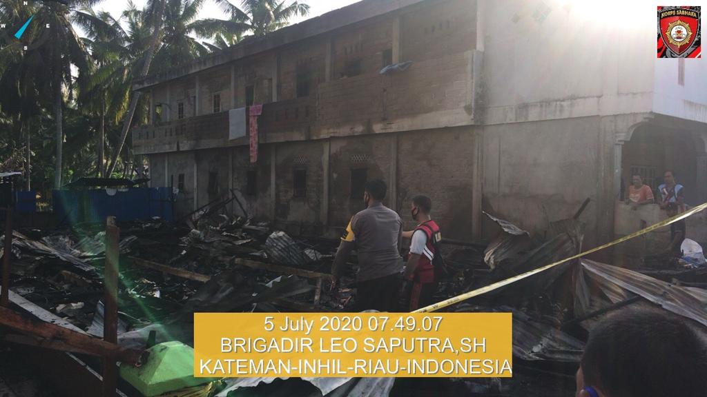 Kos-kosan di Area PT Pulau Sambu Guntung Terbakar