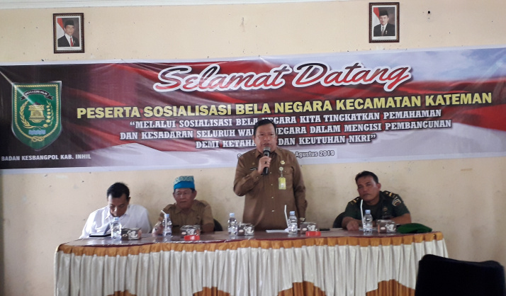 Badan Kesbangpol Inhil Sosialisasikan Bela Negara di Kateman