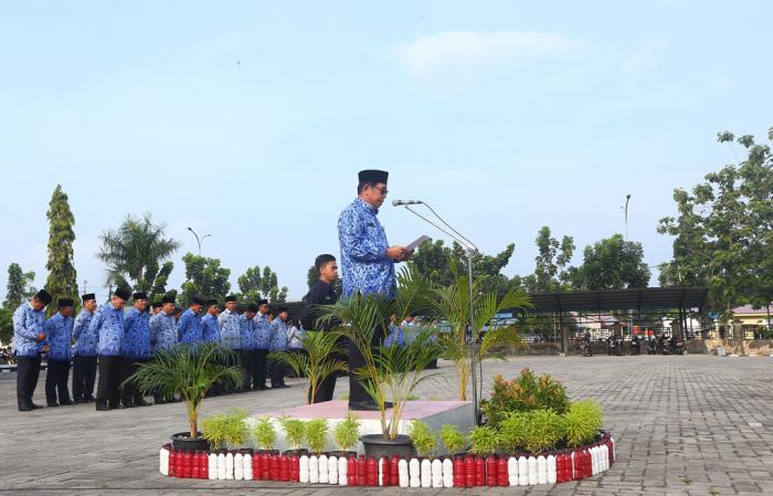 Sekda Meranti Pimpin Upacara Peringatan Hari Otonomi Daerah Ke-XIX