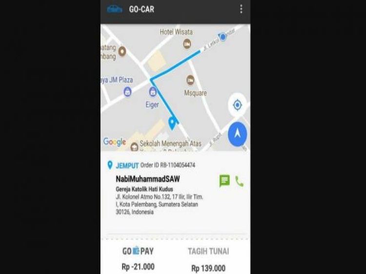Polisi Buru Pengorder Fiktif Gojek 'Nabi Muhammad'
