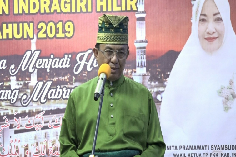 Bupati Inhil Lepas 119 JCH Kloter 20 Menuju Embarkasi Antara Riau di Pekanbaru