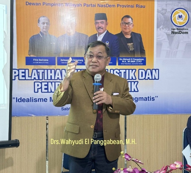 Wahyudi El Panggabean Apresiasi Pendidikan Politik & Pelatihan Jurnalistik Nadem Riau