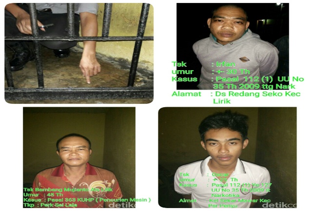 Ini Foto Tiga Tahanan Polsek Inhu yang Melarikan Diri