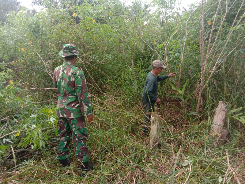 Babinsa Pangkalan Sesai Patroli Karhutla dan Sosialisasi Pencegahan Kebakaran Hutan
