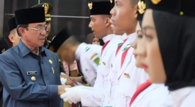 Bupati Inhil Kukuhkan Paskibra Tahun 2019. Prosesi Berlangsung Khidmat