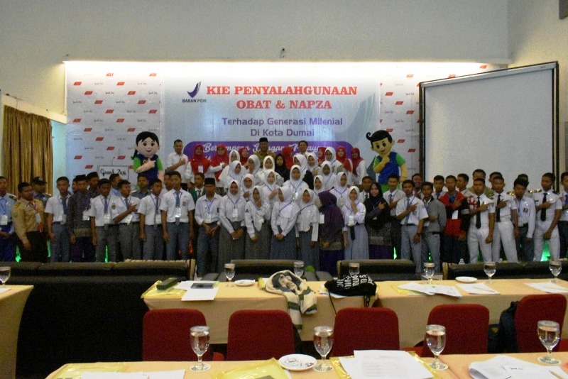 Ratusan Siswa Ikuti KIE Penyalahgunaan Obat dan Napza yang ditaja Loka POM Dumai