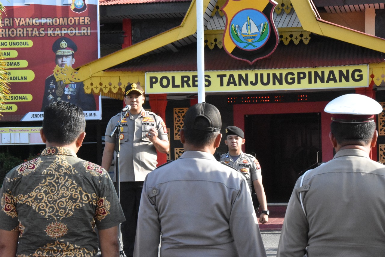Polres Tanjungpinang Gelar Apel Kesiapan Pengamanan Perayaan Imlek Tahun 2020