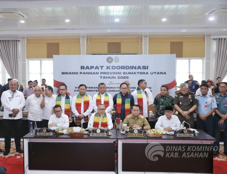 Bupati Asahan Dan Wakil Bupati Asahan Ikuti Rakor Bidang Pangan Provinsi Sumatera Utara Bersama Menteri Kordinator Bidang Pangan Indonesia