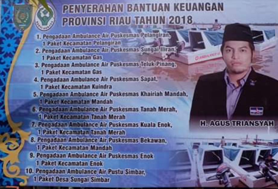 Inhil Terima Bantuan 10 Unit Ambulance Air