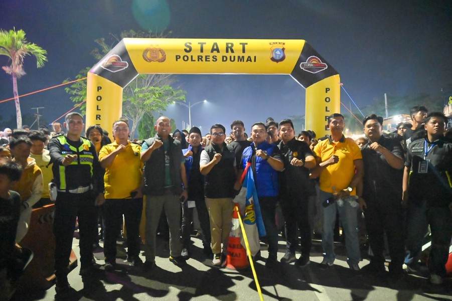 Kolaborasi KNPI, Polres Dumai dan Peratuan Hijau Riau Sukses Gelar Ramadhan Run Race