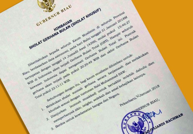 Gubri Ajak Umat Islam Salat Sunah Gerhana Bulan