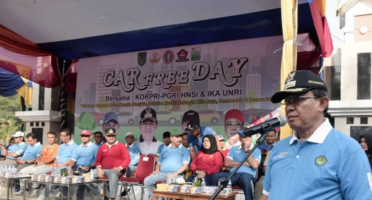 Bupati Inhil Berolahraga Bersama di Area CFD
