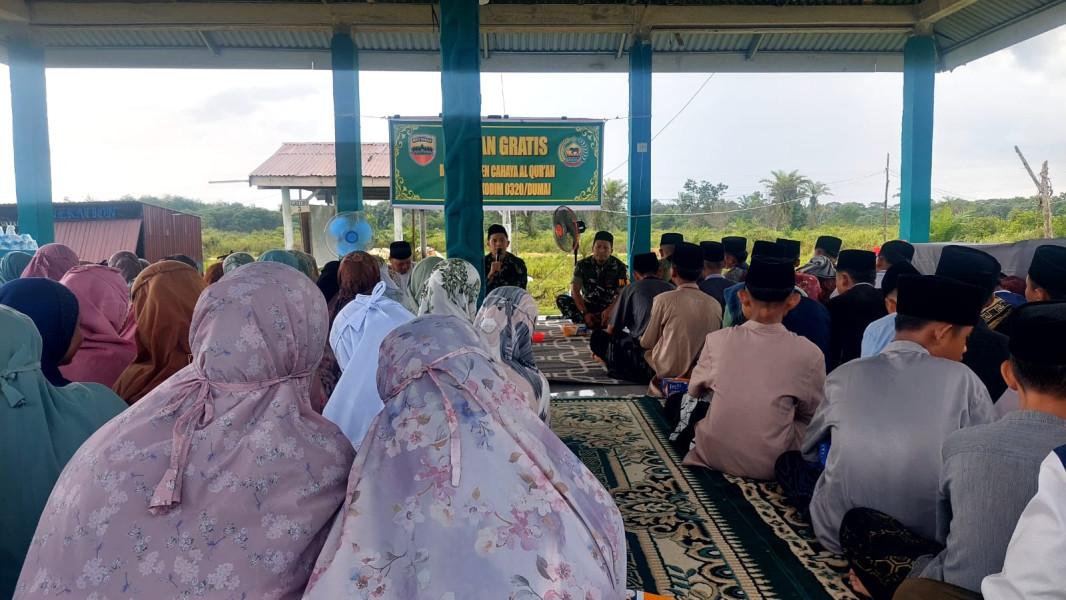 Kodim 0320/Dumai Berbagi Kepedulian, Gelar Kegiatan Makan Gratis di Pesantren Cahaya Al Qur'an