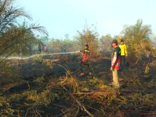 Karhutla di Air Putih, Polres Bengkalis Kerahkan Personil Padamkan Api