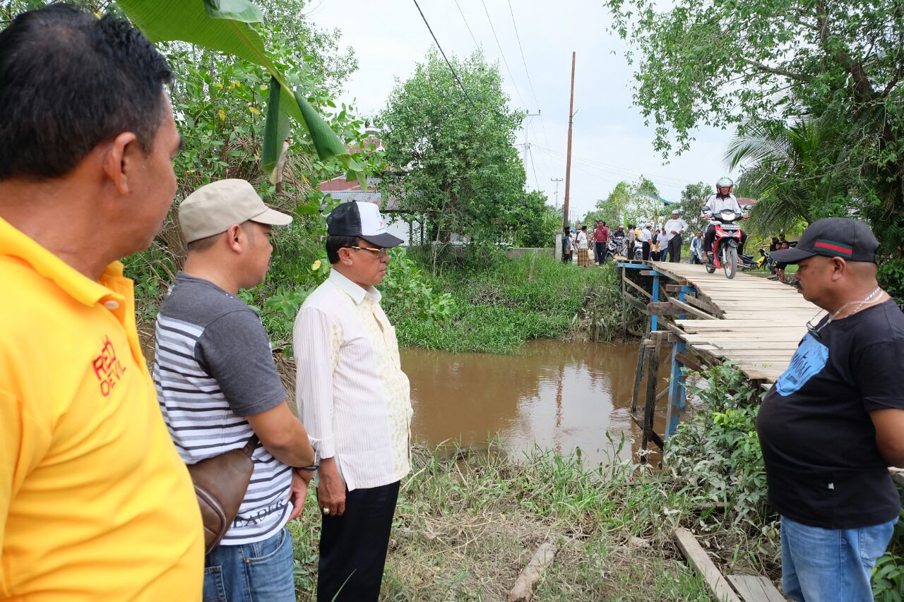 Bupati Inhil Tinjau Kondisi Terkini Jembatan yang Pernah Ambruk