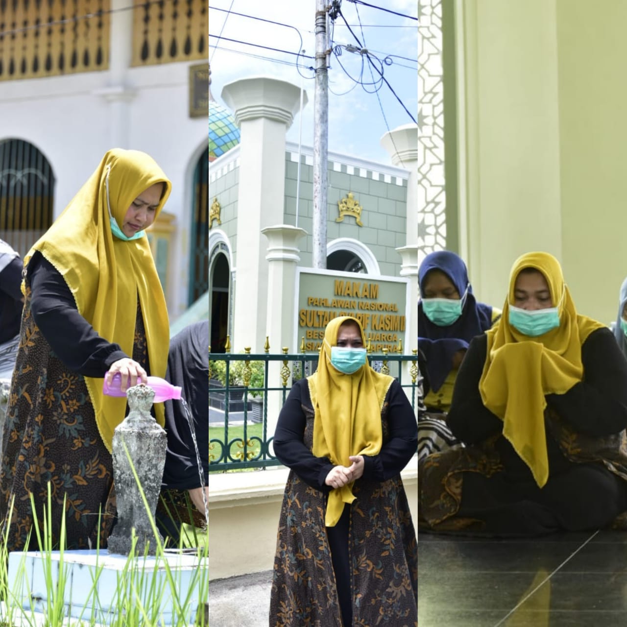 Bersama Ibunda, Kasmarni Ziarah ke Makam Kakeknya Serta Makam SSK II dan Raja Kecik di Siak