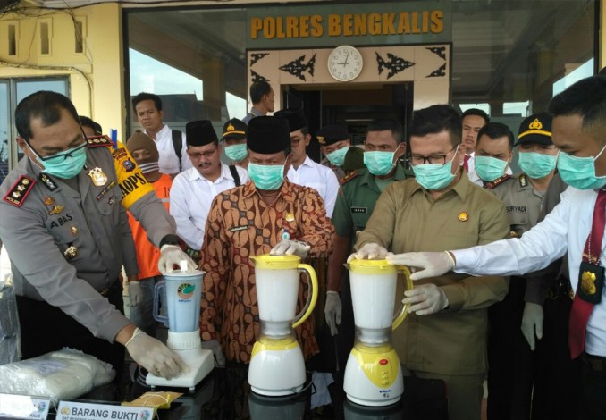 Polres Bengkalis Musnahkan 13 Kilogram Sabu-sabu