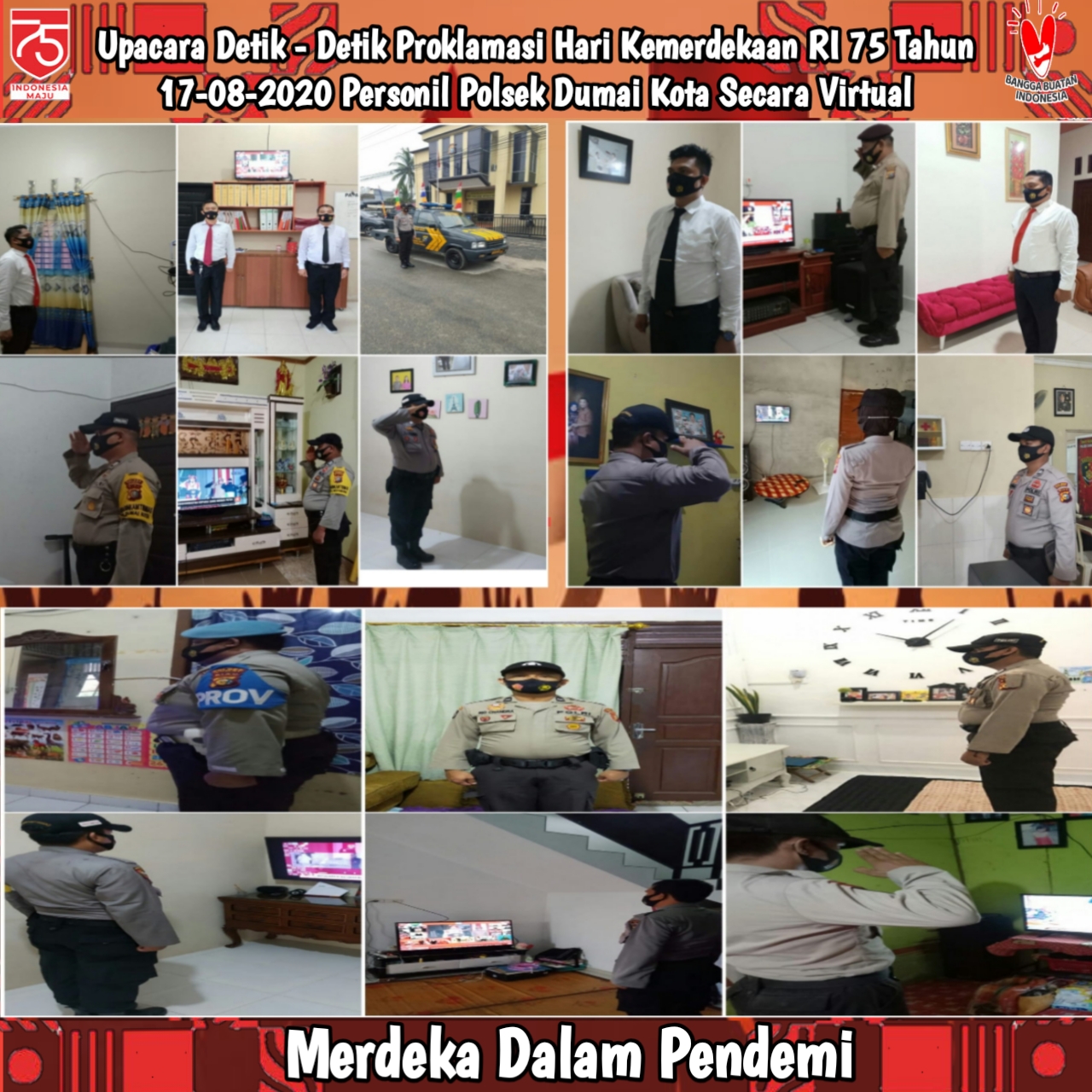 Polres Dumai Ikuti Upacara Secara Virtual