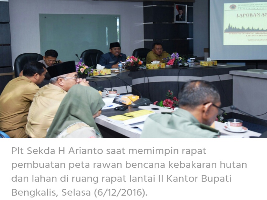 Plt Sekda H Arianto Pimpin Rapat Pembuatan Peta Rawan Bencana Kebakaran Hutan dan Lahan