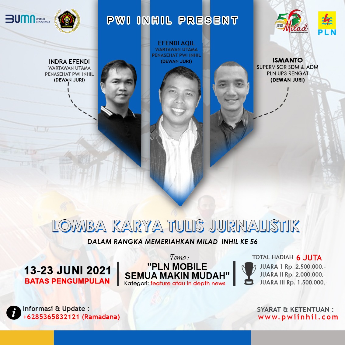 PWI Inhil Bersinergi dengan PLN Gelar LKTJ
