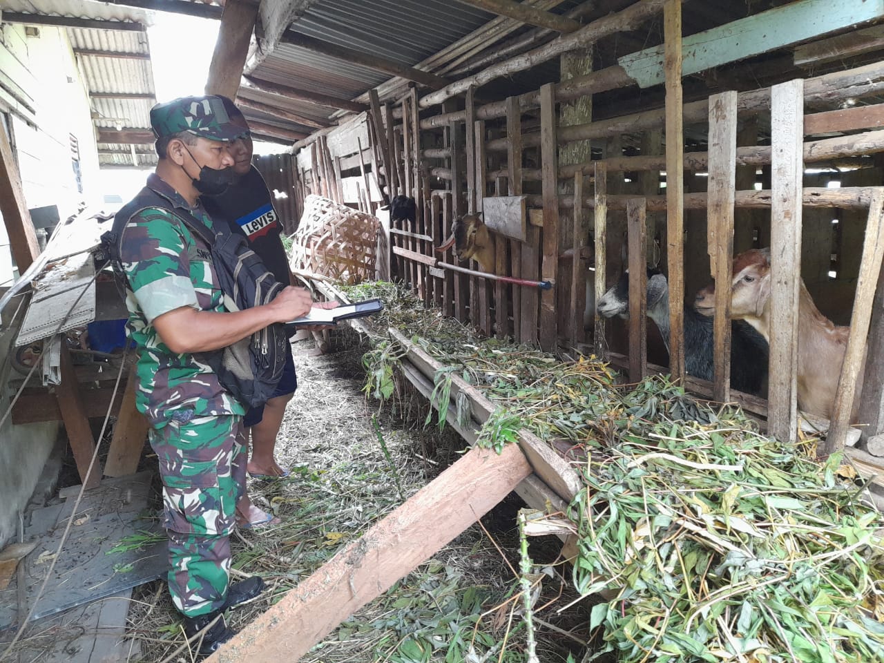 Datangi Kandang Milik Masyarakat, Pelda Sapi'i : Harap Dijaga Kebersihannya