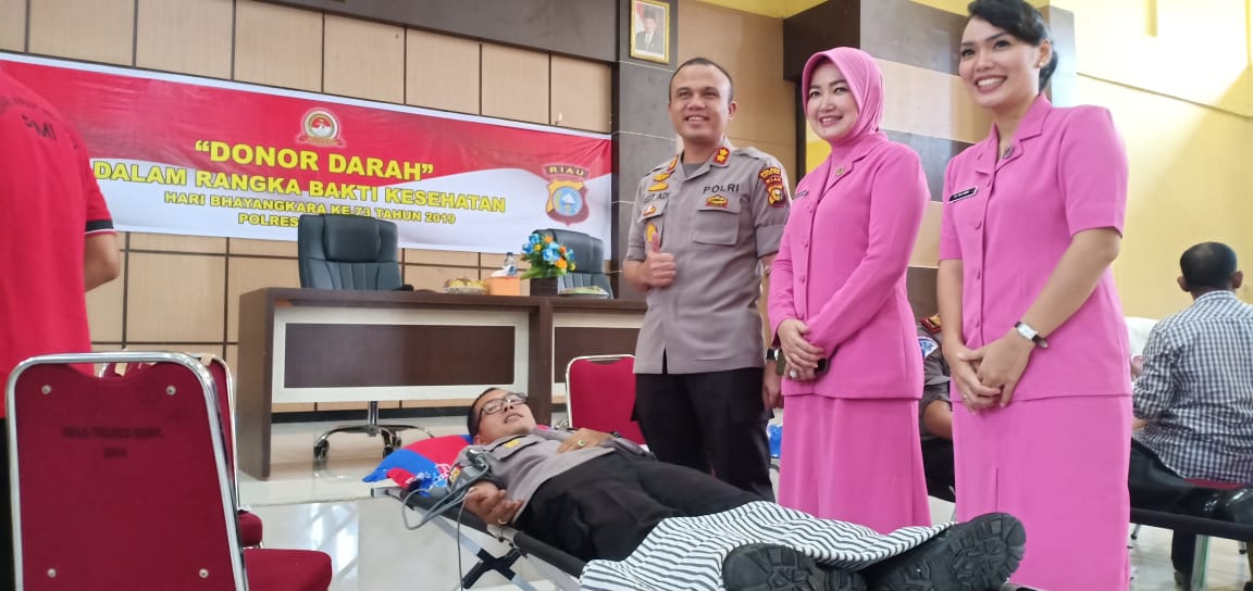 HUT Bhayangkara ke-73, Polres Rohil Gelar Donor Darah