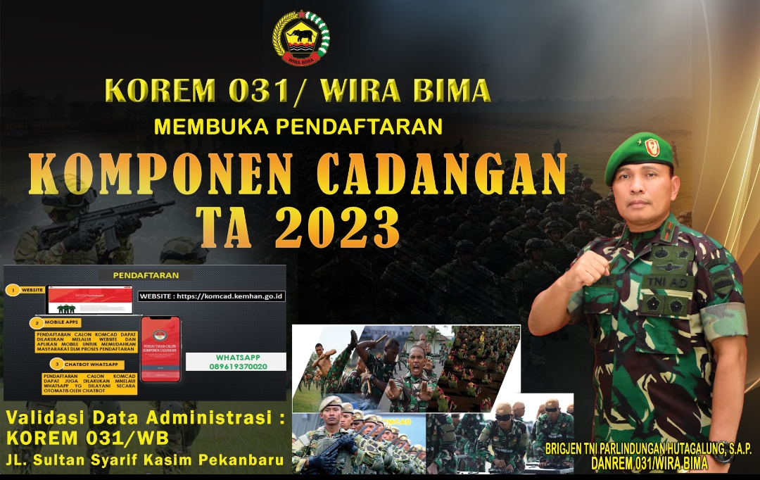 Korem 031 WB Membuka Pendaftaran Untuk Pasukan Komcad