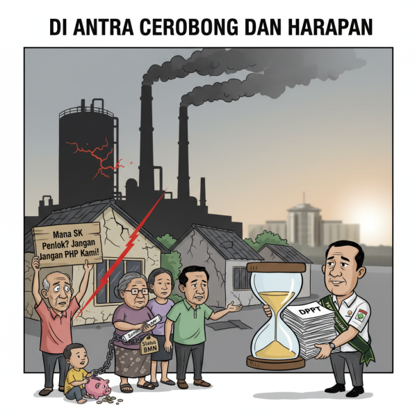 Di Antara Cerobong dan Harapan: Jeritan Warga Buffer Zone Dumai di Bayang Kilang KPI