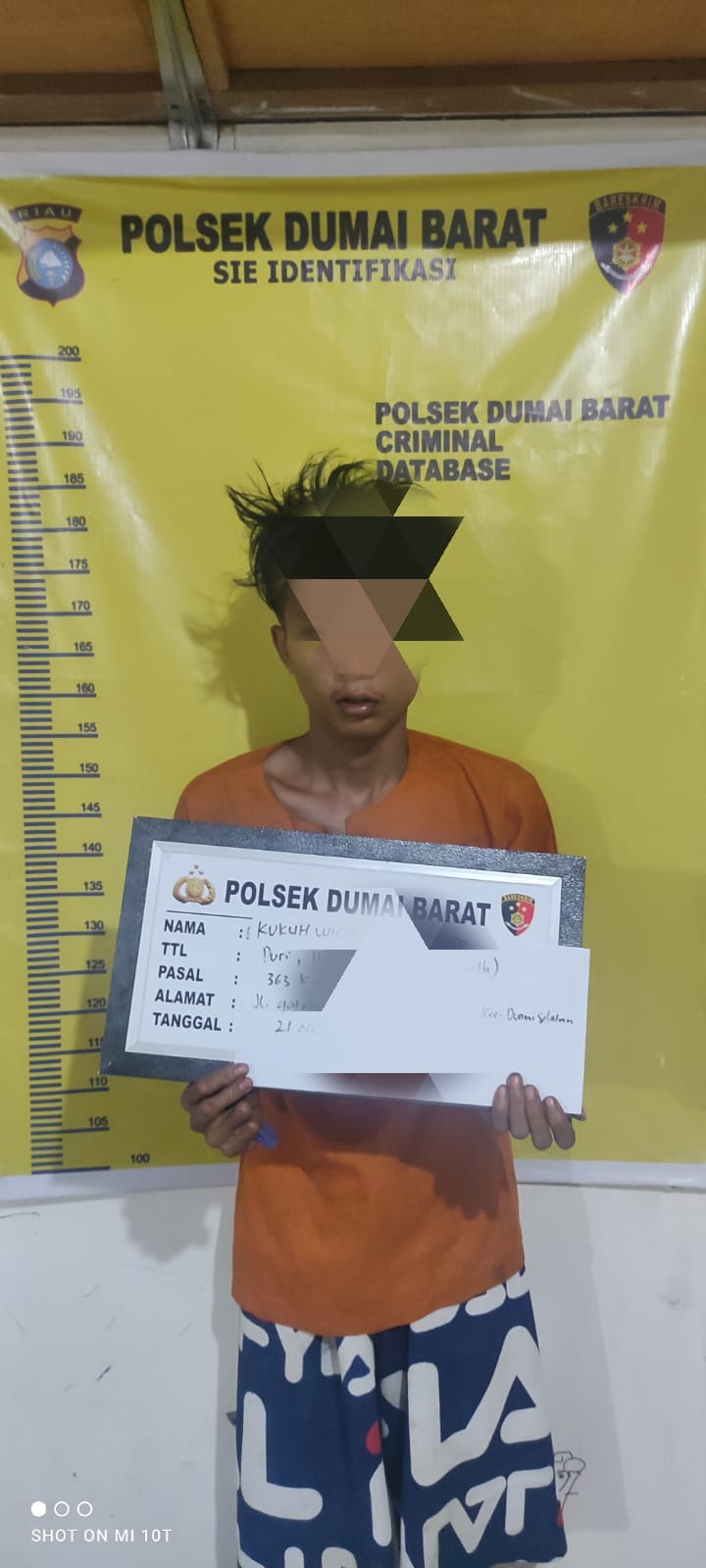 Unit Reskrim Polsek Dumai Barat Tangkap Pelaku Pencurian Di Komplek Perumahan PT. KPI