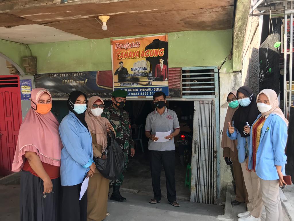 Mahasiswa KUKERTA UNRI Dumai Melakukan Penyuluhan PPKM Dan Himbauan Prokes