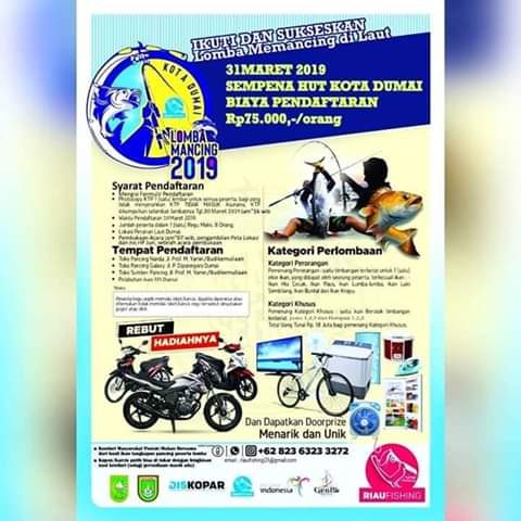 Diskopar Dumai Gelar Lomba Mancing di Laut