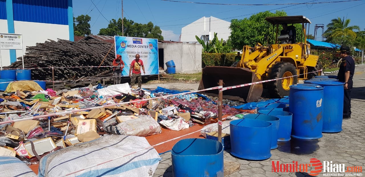 Berikut Barang - Barang yang Dimusnahkan Bea Cukai Dumai