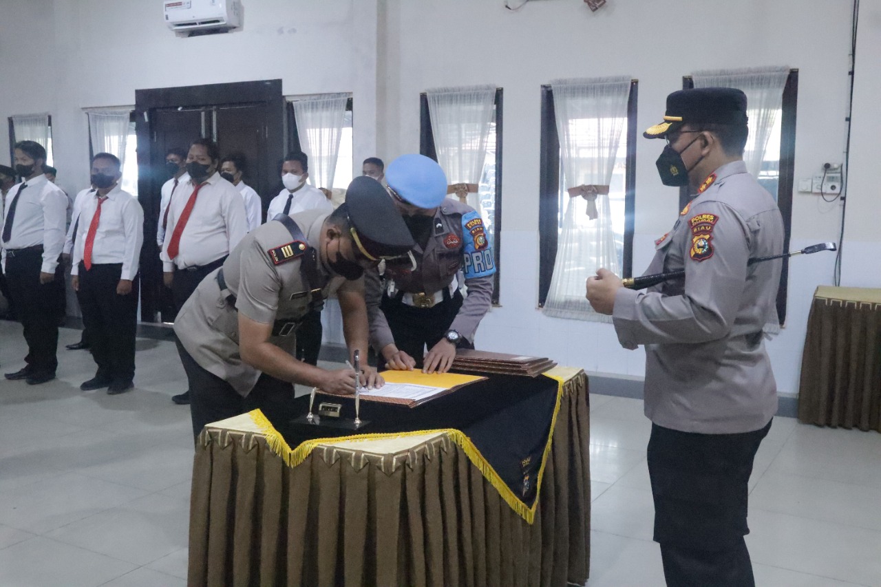 Sertijab di Lingkungan Polres Dumai Dipimpin Langsung Oleh Kapolres