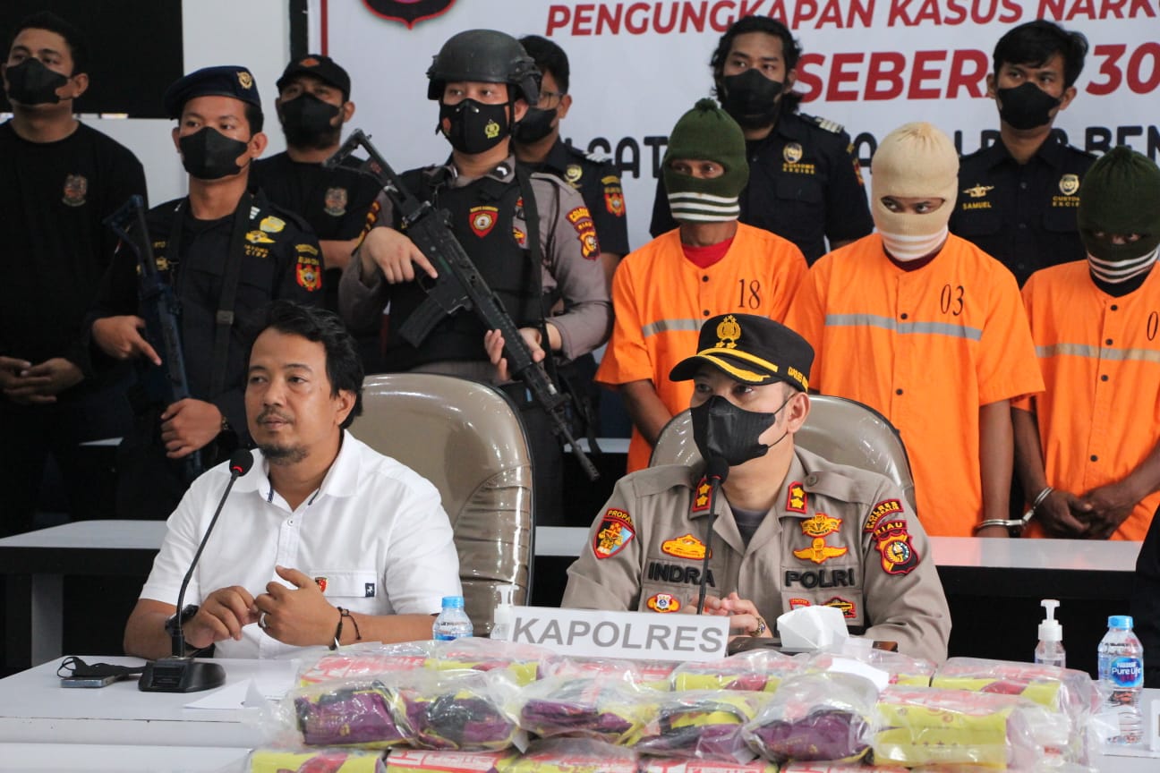 Dengan Sigap Timsus Satnarkoba Polres Bengkalis Berhasil Gagalkan Narkoba Sebanyak 30 Kilo