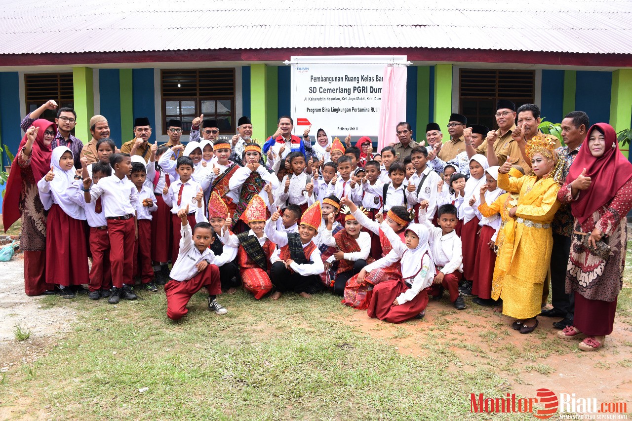 Murid SD Cemerlang Dumai Kini Belajar di Ruang Kelas Sendiri Bantuan Pertamina