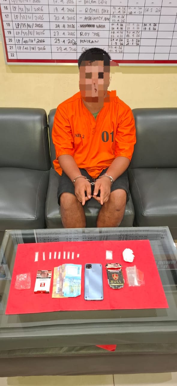 Satres Narkoba Polres Dumai Ringkus Buruh Harian dengan 10 Paket Sabu di Sungai Sembilan