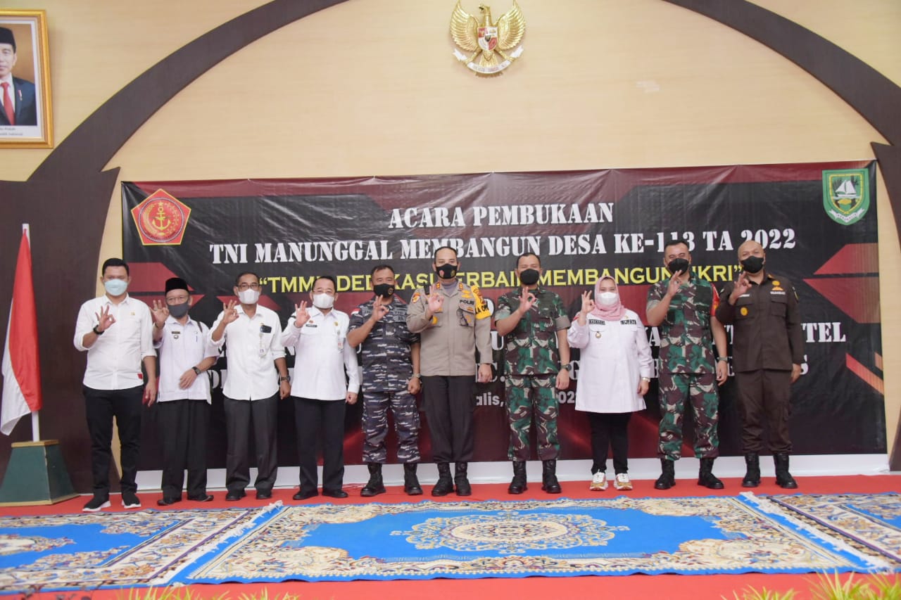 Buka TMMD Ke-113 Kodim 0303 Bengkalis, Bupati Kasmarni Sangat Mendukung