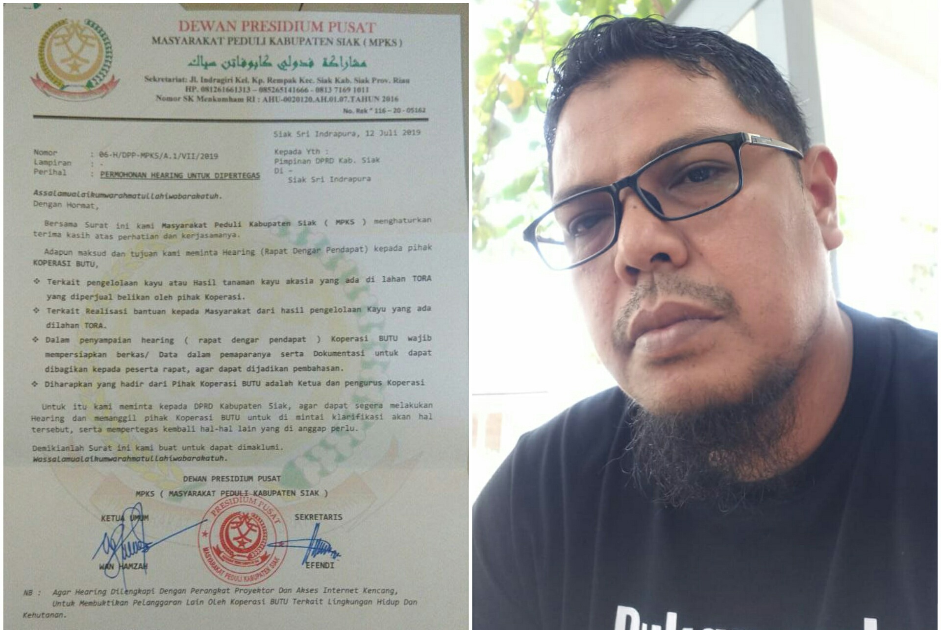 Wan Hamzah: Kita Minta Segera Difasilitasi Persoalan Rakyat Siak Ini