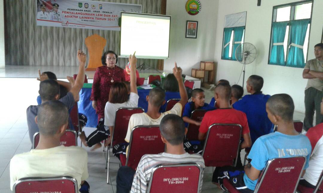 P2TP2A Suport Kodim 0314/Inhil Lakukan Pembinaan Para Pecandu Lem