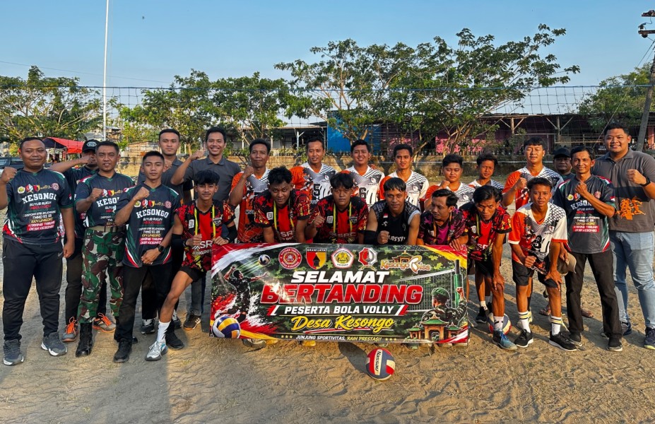 Smash Hangat Turnamen Voli TMMD 129 Bojonegoro Rajut Kebersamaan Warga Kesongo