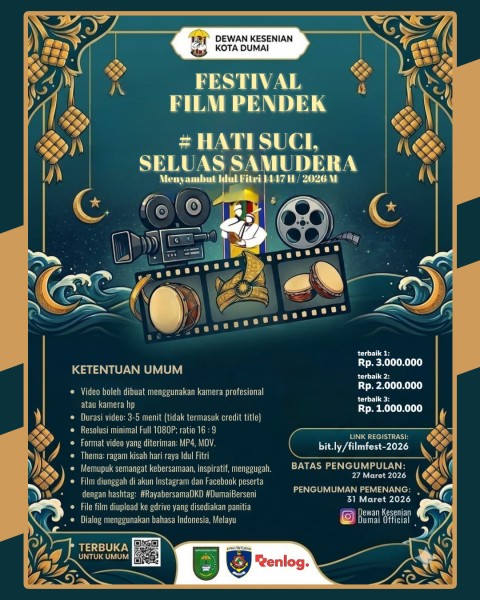 “Punya Ide Cerita Lebaran? DKD Dumai Buka Festival Film Pendek dengan Hadiah Jutaan Rupiah”