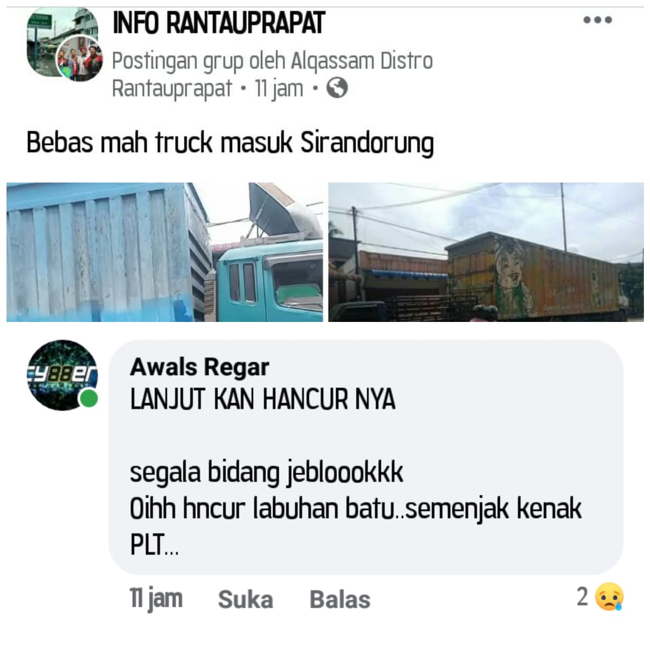 Truk Masuk Kota, Netizen: Lanjutkan Saja Hancurnya
