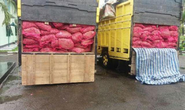 5 Ton Bawang Merah Ilegal Diamankan Kodim 0320/Dumai