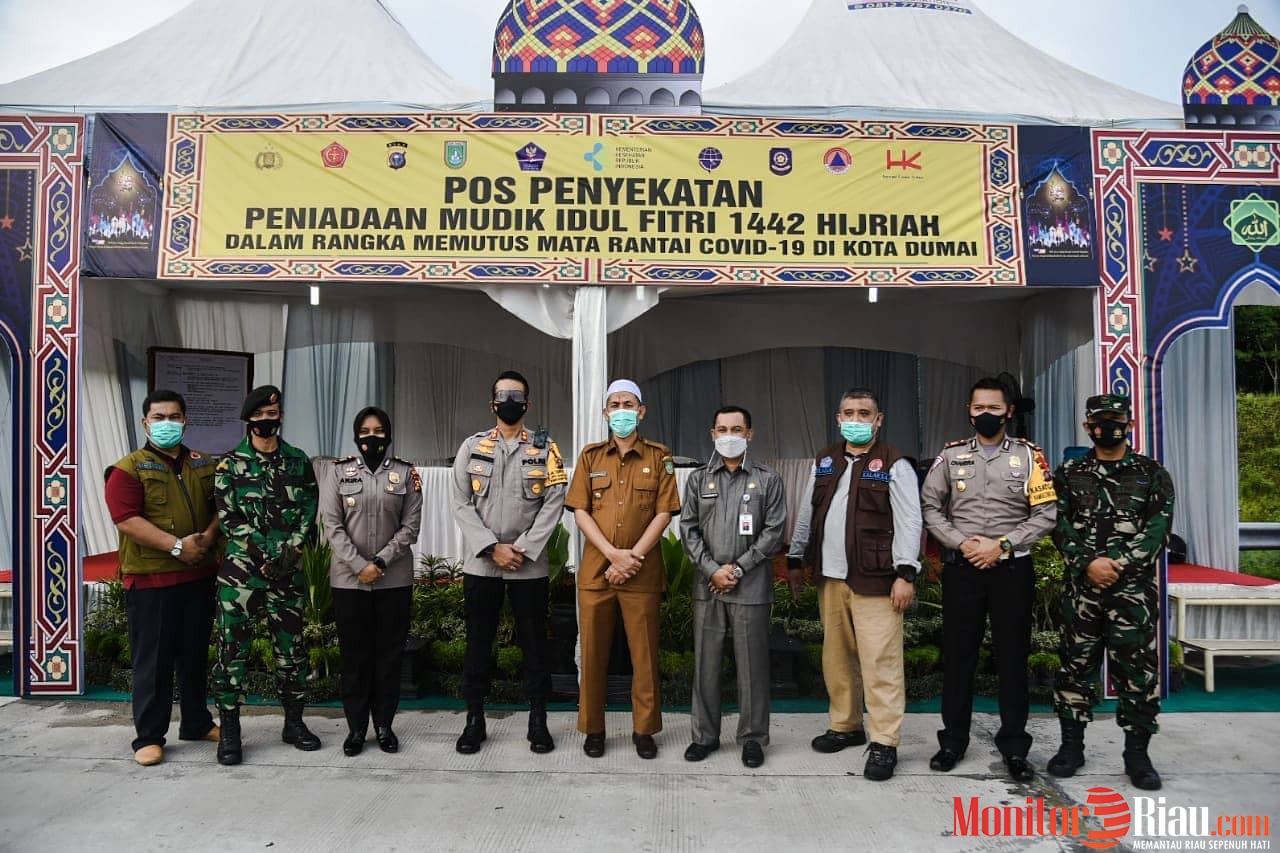 Wako Dumai Tinjau Pos Penyekatan Larangan Mudik 2021